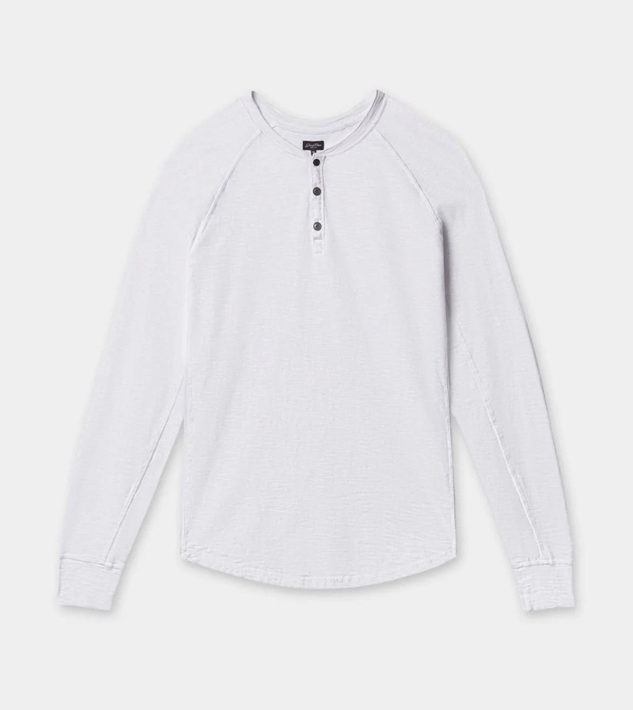 The Good Man Brand Men’s 4-Button Henley in White-Size X-Large